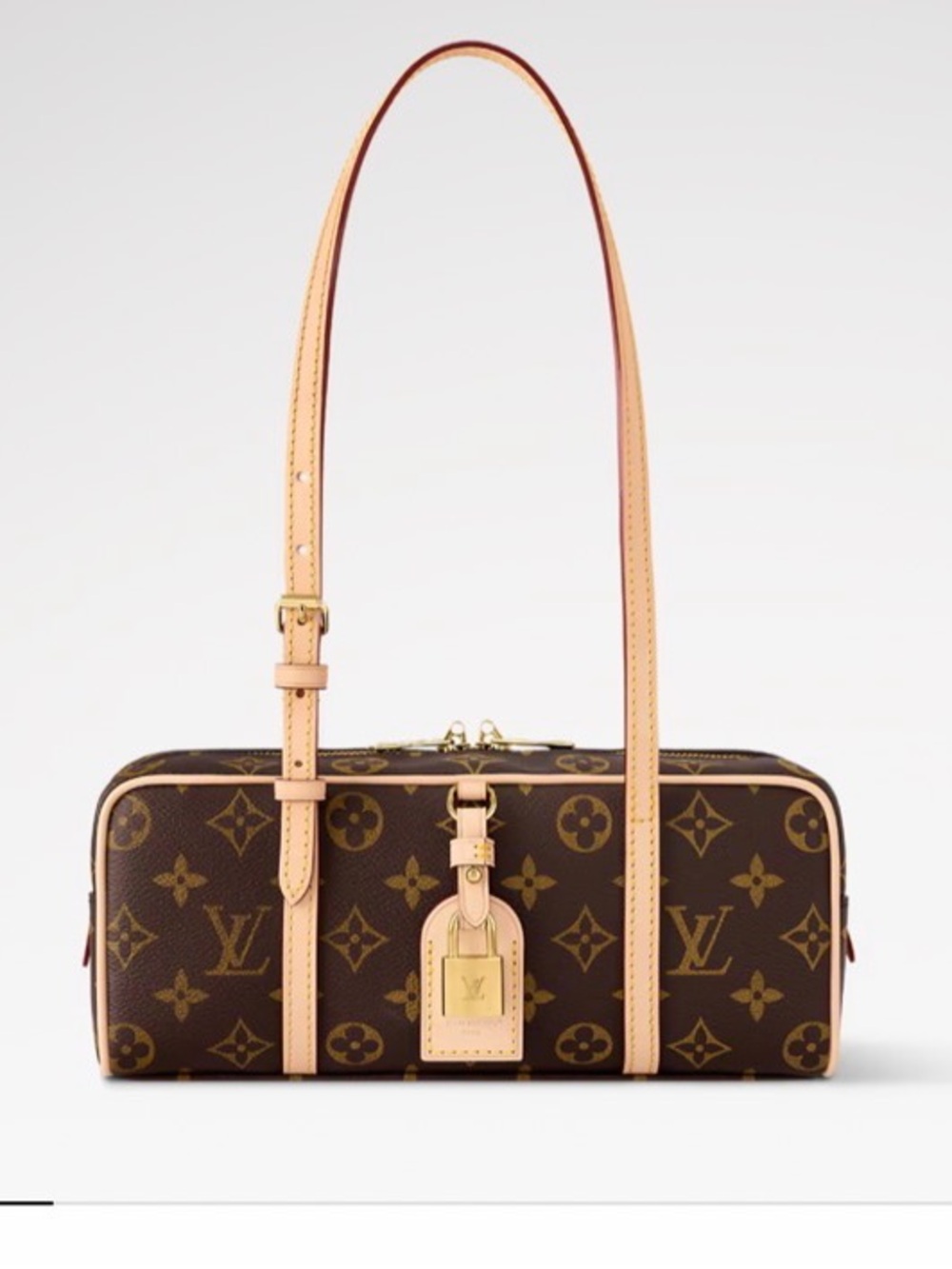 Louis Vuitton Brown Monogram Canvas Shoulder Bag with Vachetta Trim